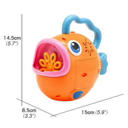 Cartoon Fish Electric Automatic Blowing Bubble Machine with Music Light Kids Toy 